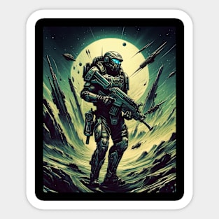 Helldivers style Sci fi soldier Sticker